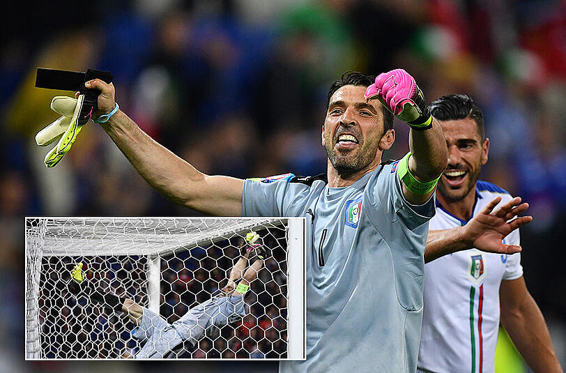 Gianluigi Buffons Jubel nach dem Sieg gegen Belgien ging gehörig in die Hose.
