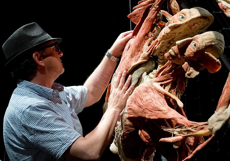 Blinde und Sehbehinderte erfühlen die Plastinate von Gunther von Hagens. Die Bilder.