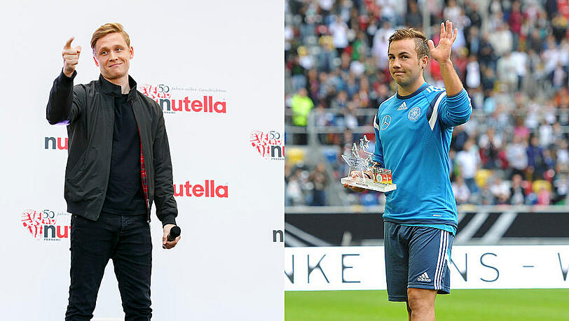 Spielen bald in einem Team: Matthias Schweighöfer (li.) und Mario Götze Spielen bald in einem Team: Matthias Schweighöfer (li.) und Mario Götze