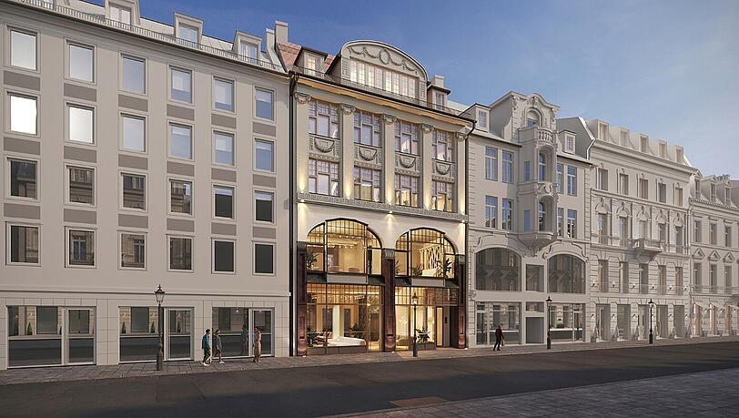 Nobel: So soll das Geb&auml;ude von Heilmann und Littmann in der Residenzstra&szlig;e 24 ausschauen, wenn es komplett fertig saniert ist.