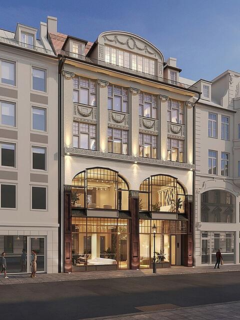 Nobel: So soll das Geb&auml;ude von Heilmann und Littmann in der Residenzstra&szlig;e 24 ausschauen, wenn es komplett fertig saniert ist.