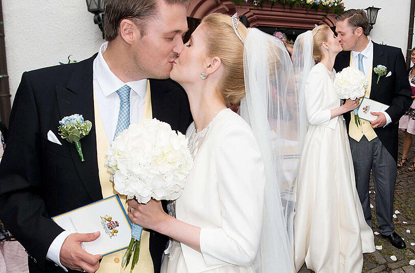 Perfekt gestylt ins Ehe-Glück: Maximilian Prinz zu Sayn-Wittgenstein-Berleburg und seine Frau Franziska.