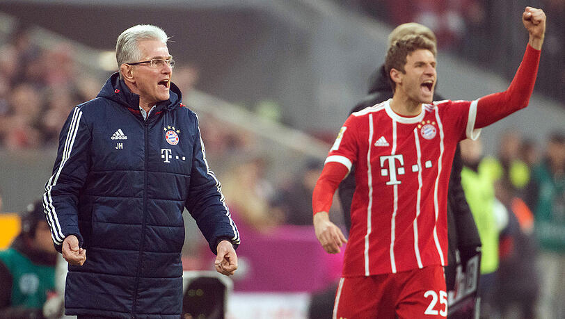Voll des Lobes für Thomas Müller (r.): Bayern-Trainer Jupp Heynckes. Voll des Lobes für Thomas Müller (r.): Bayern-Trainer Jupp Heynckes.