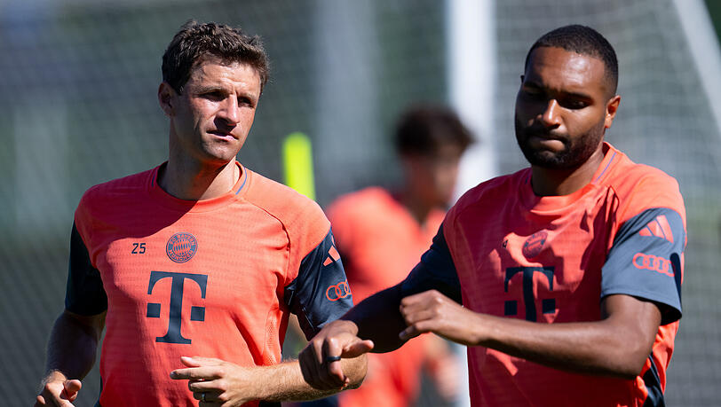 Stimmungskanone und Neuzugang: Thomas Müller (l.) und Jonathan Tah