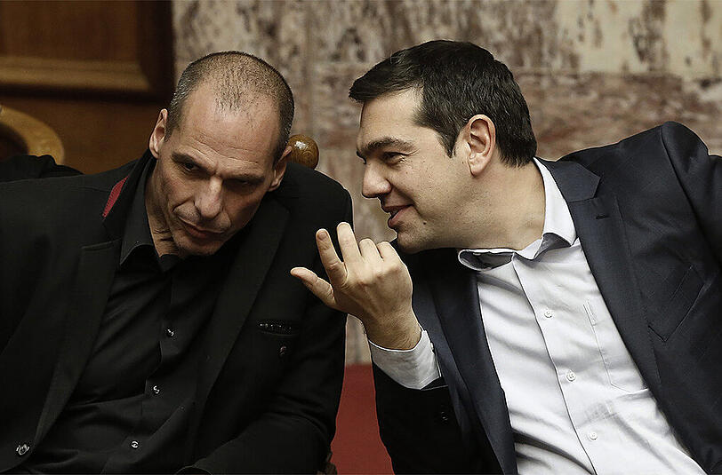 Griechenlands Finanzminister Gianis Varoufakis (l.) und Ministerpräsident Alexis Tsipras haben eine Verlängerung des Eurogruppen-Hilfsprogramms beantragt.