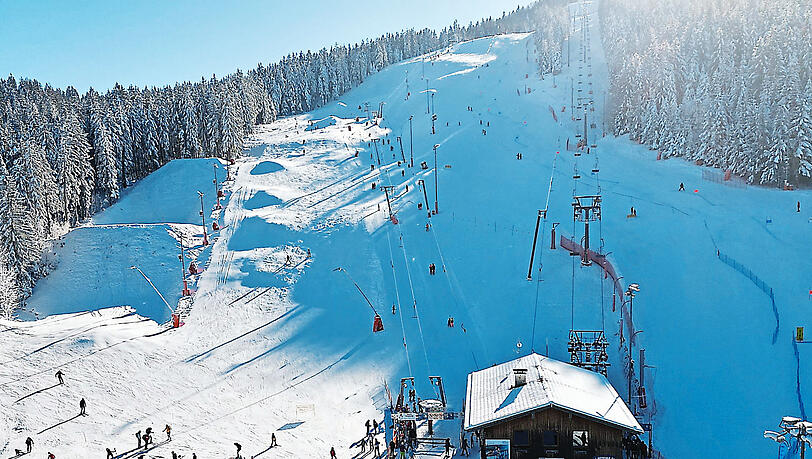 Das Skigebiet Götschen in Bischofswiesen im Januar.