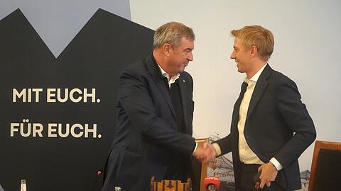 Ministerpr&auml;sident Markus S&ouml;der (links) und OB Dominik Krause geben bekannt, wie es mit der M&uuml;nchner Olympia-Bewerbung weiter geht.