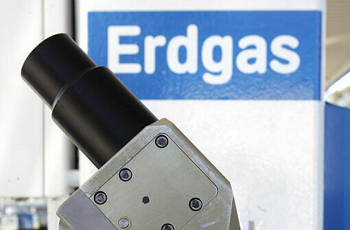 Gas geben: Eine Erdgas-Zapfpistole...