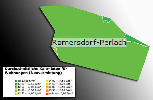 Mietspiegel 2013: Durchschnittliche Kaltmieten für Wohnungen in München (Neuvermietung)