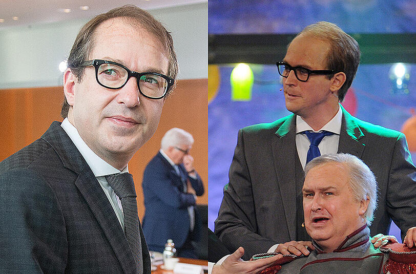 Leider nicht anwesende Originale: Alexander Dobrindt, rechts sein Double Stefan Murr
