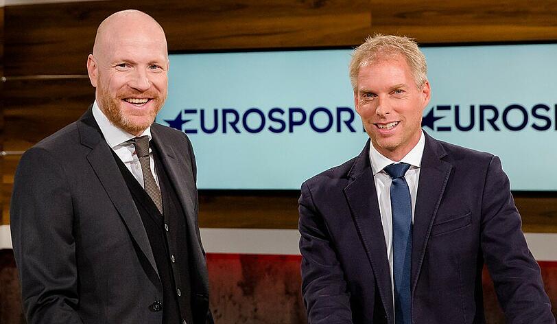 Mit diesem Tandem geht Eurosport ab August das Abenteuer Bundesliga an: Matthias Sammer (links) und Jan Henkel präsentieren die Freitagsspiele live beim Spartensender.