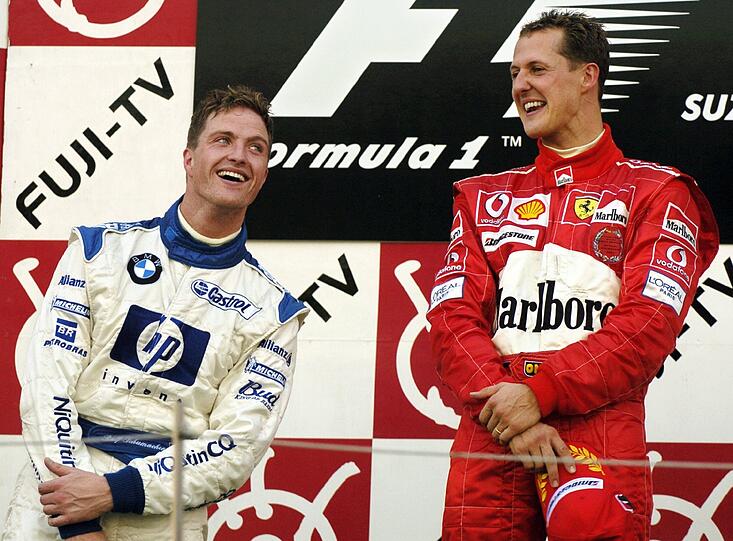 Die Schumacher-Brüder gemeinsam auf dem Formel-1-Treppchen