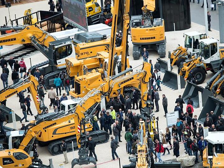 Der Baumaschinenhersteller Liebherr ist einer der größten Aussteller auf der Bauma.