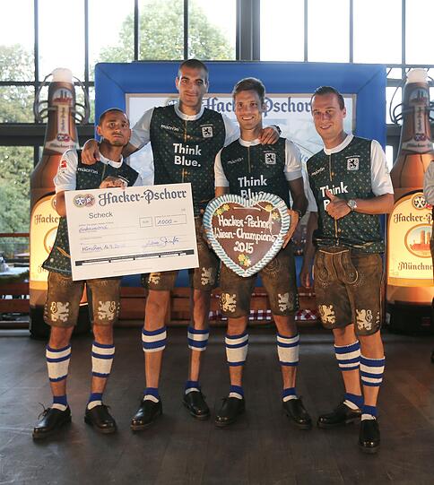 Das Siegerteam der Löwen von links: Daylon Claasen, Fejsal Mulic, Gary Kagelmacher und Michael Liendl.
