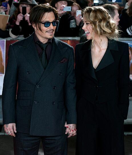 Johnny Depp mit Amber Heard bei der "Mortdecai"-Premiere in London