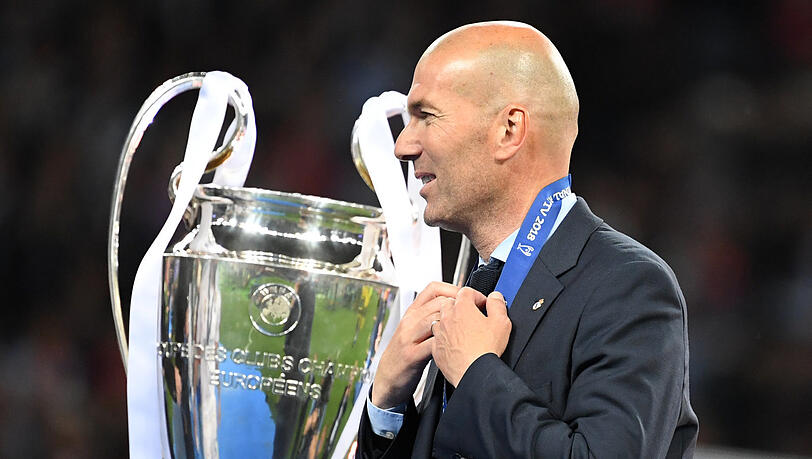 Späte Anerkennung als Trainer: Mit Real Madrid gewinnt Zidane dreimal die Champions League, als Spieler gelang ihm das nur einmal.