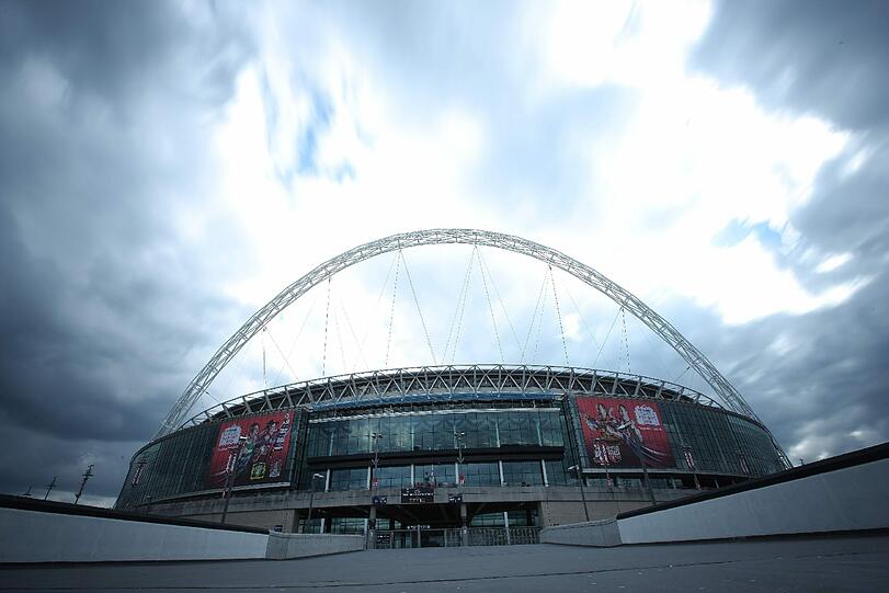 Hier sind Plätze am 25. Mai heißbegehrt. Das Wembley-Stadion in London