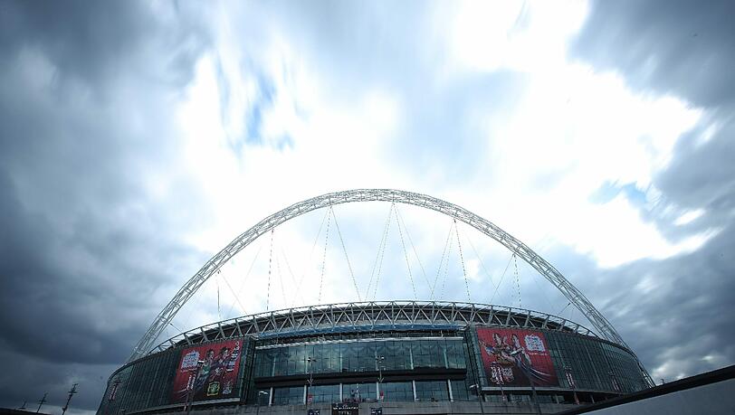 Hier sind Plätze am 25. Mai heißbegehrt. Das Wembley-Stadion in London Hier sind Plätze am 25. Mai heißbegehrt. Das Wembley-Stadion in London