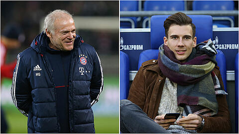 Co-Trainer Hermann Gerland (l.) ist gut mit Goretzkas (r.) Vater befreundet.