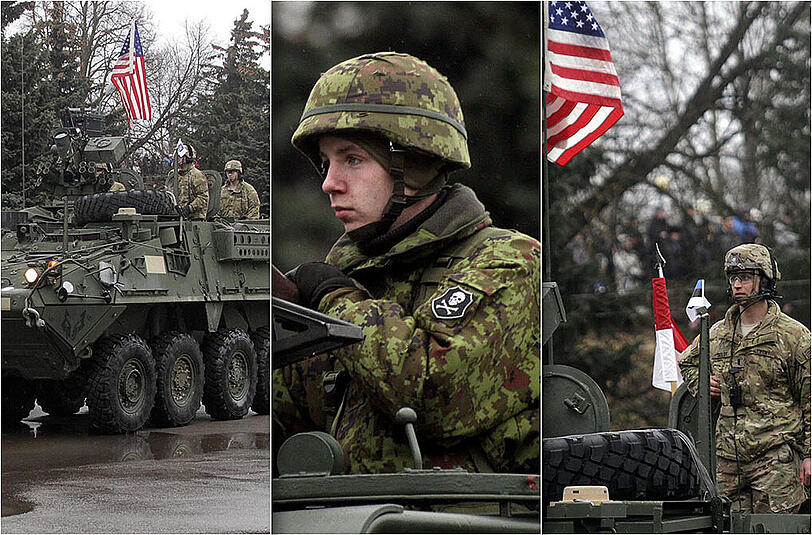 Provokation wenige hundert Meter von Russland entfernt. Amerikaner bei einem Manöver im estnischen Narva.