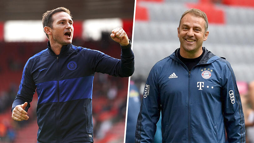 Hansi Flick (r.) und Frank Lampard haben deutlich mehr gemeinsam als nur die Sehnsucht nach dem Henkelpott.