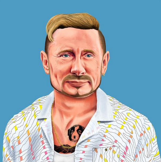 Israelischer Illustrator kreiert die Bildreihe "Hipstory" - Wladimir Putin