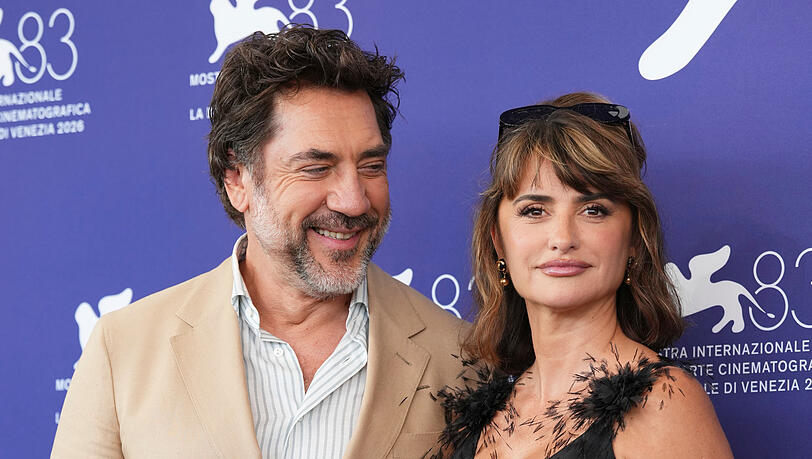Javier Bardem und Pen&eacute;lope Cruz beim Fototermin zum Film &bdquo;Bunker&ldquo; in Venedig.