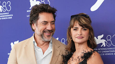 Javier Bardem und Pen&eacute;lope Cruz beim Fototermin zum Film &bdquo;Bunker&ldquo; in Venedig.