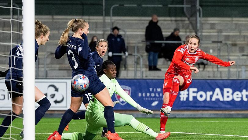 Das 2:0: Lohmann (r.) trifft. Rosengård bleibt punktlos und zahlt in der Königsklasse nicht nur Lehrgeld, sondern auch drauf.