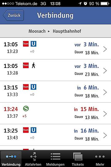 ... die App zeigt Ihnen die Fahrtmöglichkeiten &ndash; und die Abfahrten in Echtzeit.