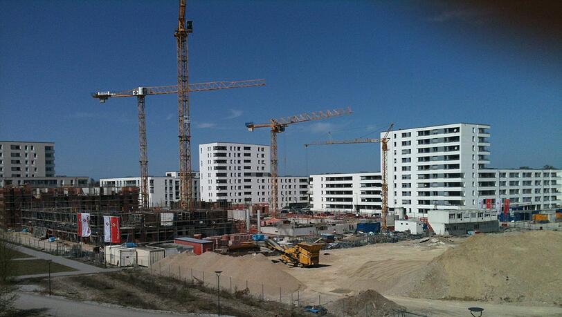 Die Baustelle von der Friedenheimer Brücke aus aufgenommen. Die Baustelle von der Friedenheimer Brücke aus aufgenommen.