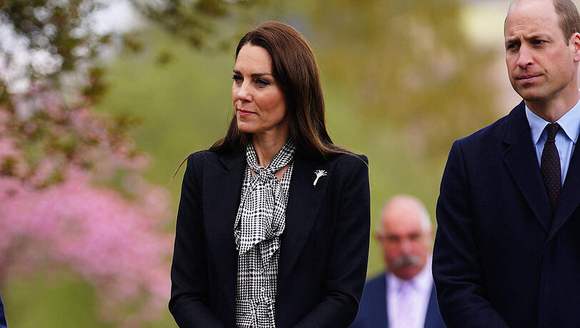 Prinzessin Kate und Prinz William während ihres Besuchs in Wales.
