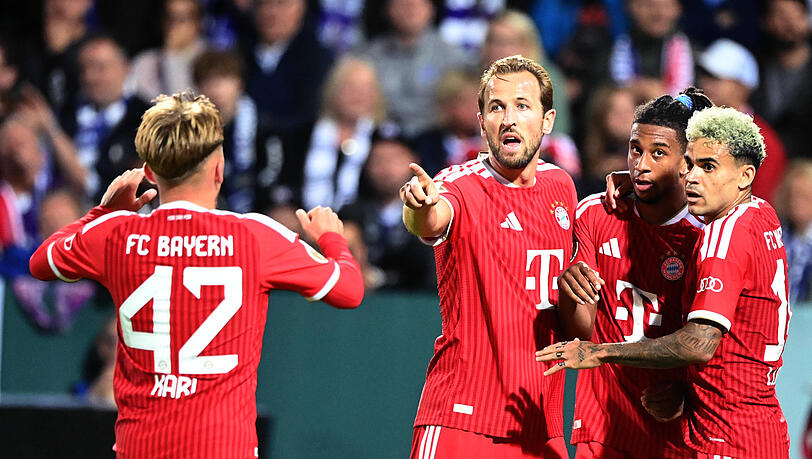 Beim Gegentreffer von Osnabrück machte selbst Bayerns Torjäger Harry Kane große Augen. Beim Gegentreffer von Osnabrück machte selbst Bayerns Torjäger Harry Kane große Augen.