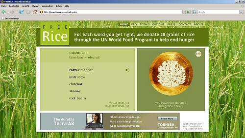 Website FreeRice.com Website FreeRice.com