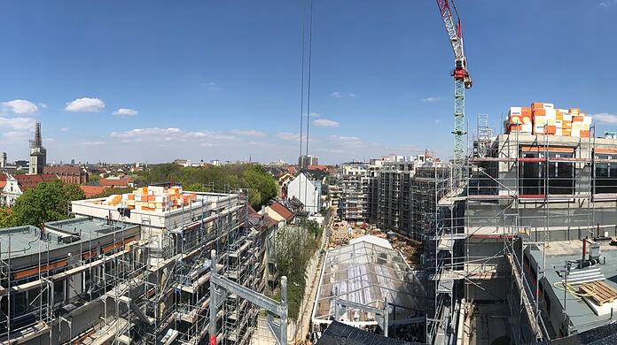 Das Neubau-Ensemble "Hoch der Isar" auf dem ehemaligen Paulaner-Gelände bietet tolle Aussichten. Zwei Dachterrassen kann man gemeinschaftlich nutzen. Ein eigenes Penthouse kostet 27.000 Euro pro Quadratmeter.