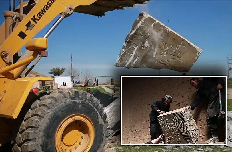 ISIS zerstört Teilen der alt-assyrischen Ruinenstadt Nimrud im Süden von Mossul