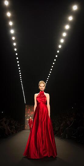 Aus der neuen Kollektion präsentiert das Label Lena Hoschek auf der Mercedes-Benz Fashion Week in Berlin Trends für die kommende Saison.