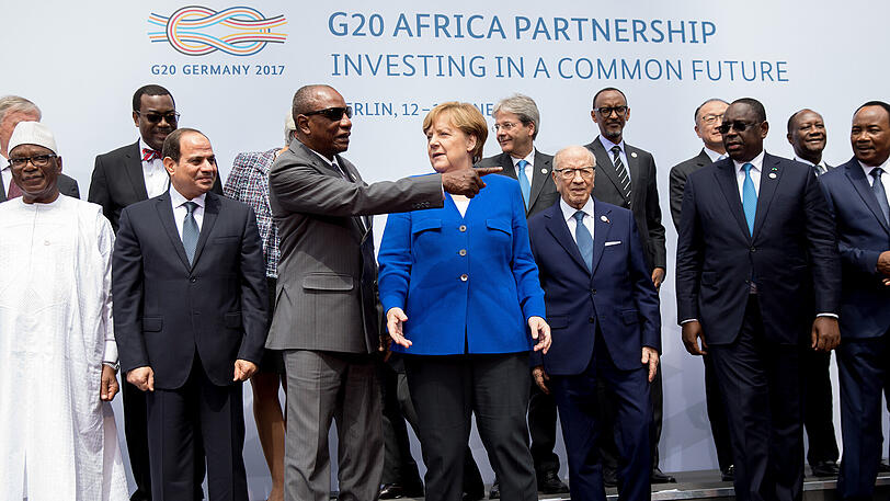 Bundeskanzlerin Angela Merkel (CDU) bei der G20 Afrika-Partnerschaftskonferenz.