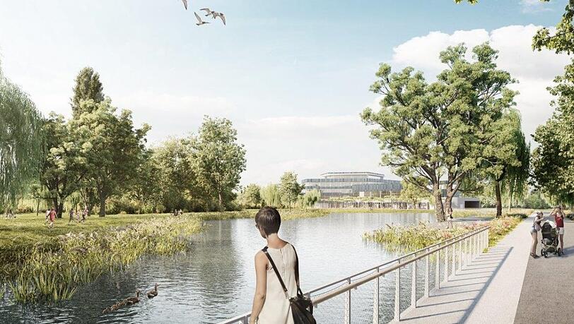 Ein großer See soll das Kernstück des neuen Parks werden, der für die Landesgartenschau angelegt wird.
