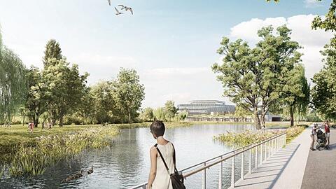 Ein großer See soll das Kernstück des neuen Parks werden, der für die Landesgartenschau angelegt wird.