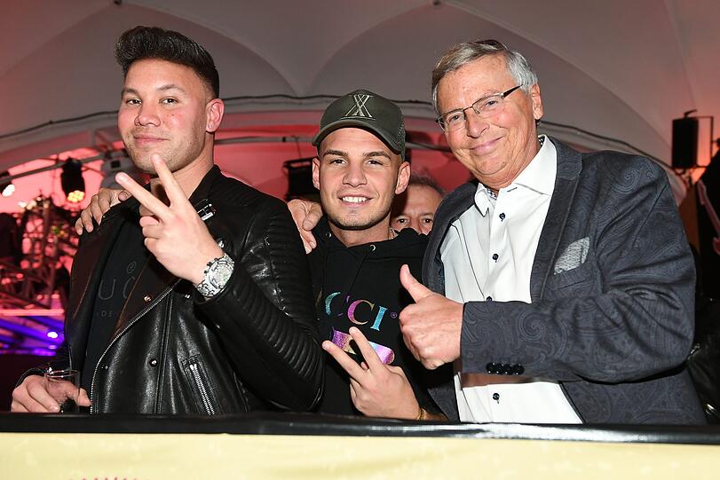 Prince Kay One mit Pietro Lombardi und Wolfgang Bosbach