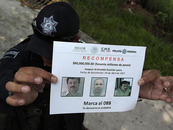 60 Millionen mexikanische Pesos betrug die Belohnung für die Ergreifung von "El Chapo".