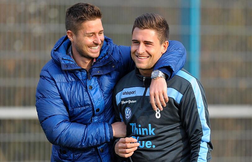 Auf dem Platz ein Team &ndash; und mittlerweile auch privat gute Freunde: Die Löwen Markus Steinhöfer und Andreas Ludwig.