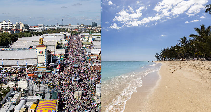 Ein Wochenende auf der Wiesn oder ein Mauritius-Urlaub - preislich liegen die beiden Ziele für Touristen gar nicht so weit auseinander.