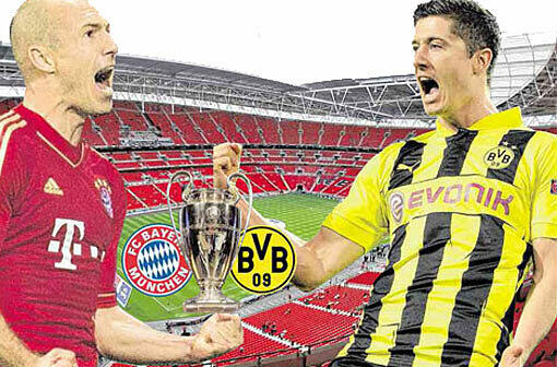 Wer setzt den letzten Schrei? Der Holländer Robben oder der Pole Lewandowski? Am 25. Mai wird es im Londoner Wembley-Stadion wohl zum Showdown zwischen Bayern und Dortmund kommen.