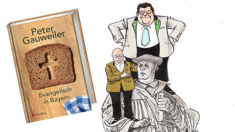 Dieter Hanitzsch malte die drei Herren für Peter Gauweilers Buch "Evangelisch in Bayern".