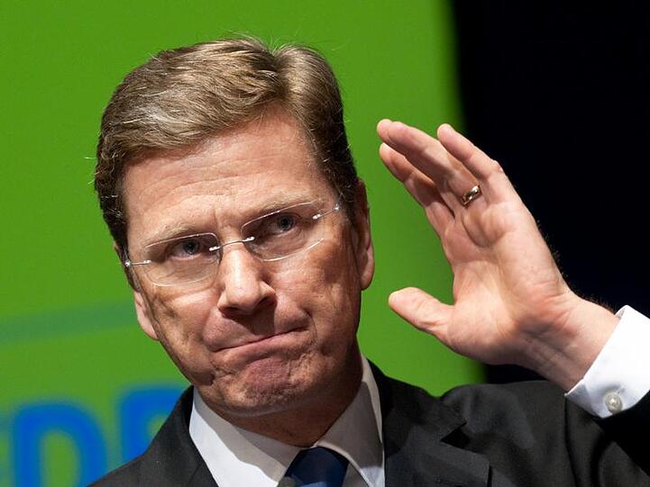 Guido Westerwelle in Siegen auf dem Landesparteitag in Nordrhein-Westfalen