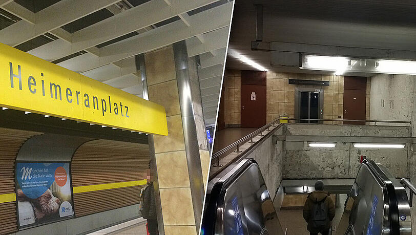 Auf dieser Rolltreppe wurde die Frau getreten. Auf dieser Rolltreppe wurde die Frau getreten.