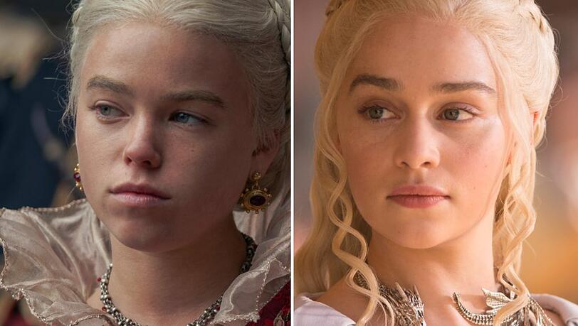In "House of the Dragon" spielt Milly Alcock (links) mit Rhaenyra eine Vorfahrin von Daenerys Targaryen.