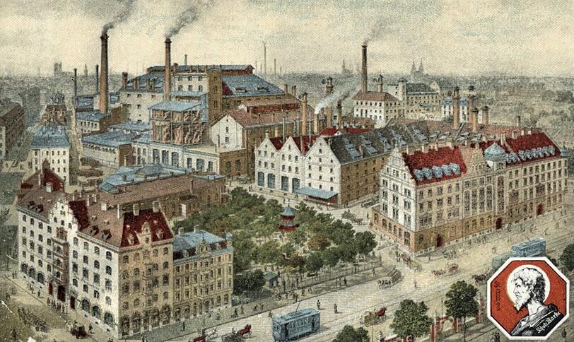 Fusion 1928 mit dem Thomasbräu am Kapuzinerplatz. Das alte Thomasbräu-Gasthaus steht heute noch. Fusion 1928 mit dem Thomasbräu am Kapuzinerplatz. Das alte Thomasbräu-Gasthaus steht heute noch.
